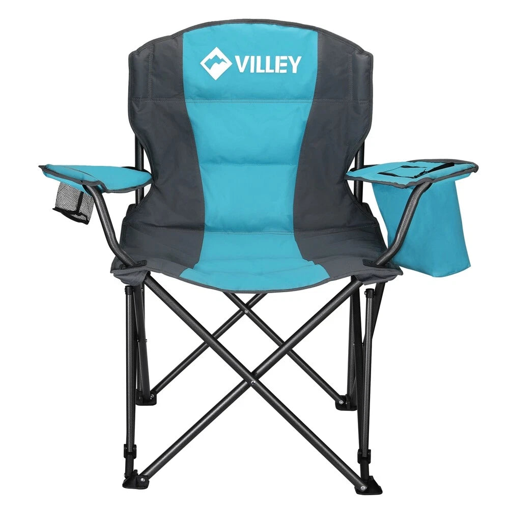 450lbs Oversized Folding Camp Chair Portable Outdoor Chair Cooler Bag