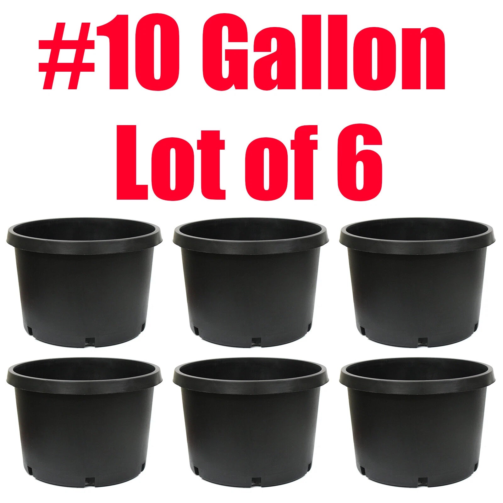 #10 Trade Gallon Round Nursery Pots Plastic Dirt Grow Container