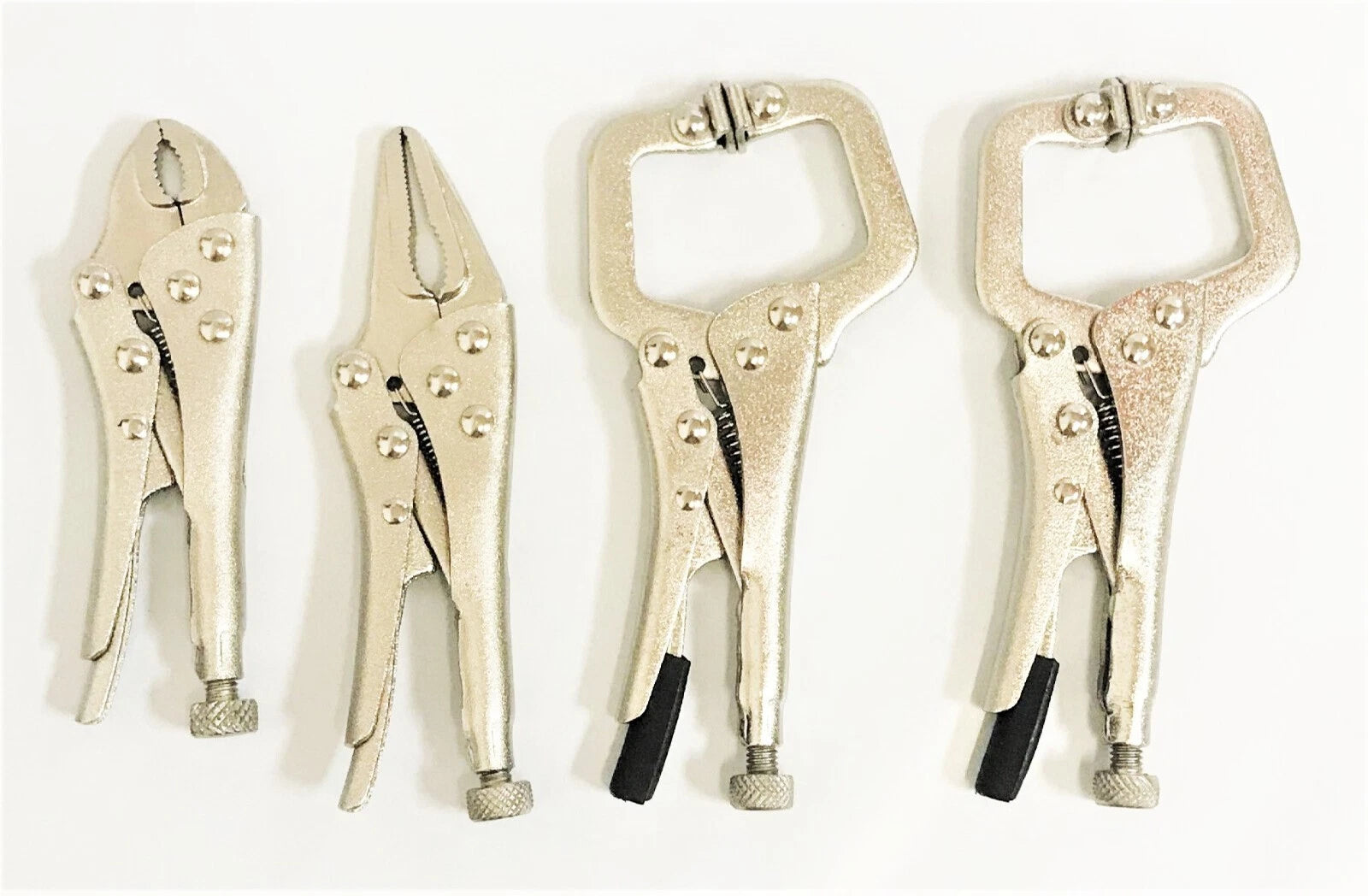 Mini Vise Locking C-clamp Grip Pliers Set Welding Long Needle Nose