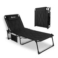 Villey Folding Chaise Lounge Padded Camping Cot Patio Lounge Chairs