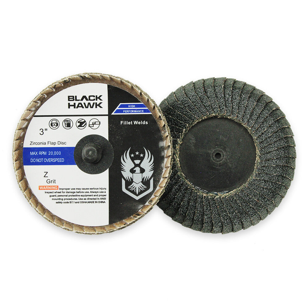 100 Pack - 3" Inch Quick Change Zirconia Curved Edge Fillet Weld Flap