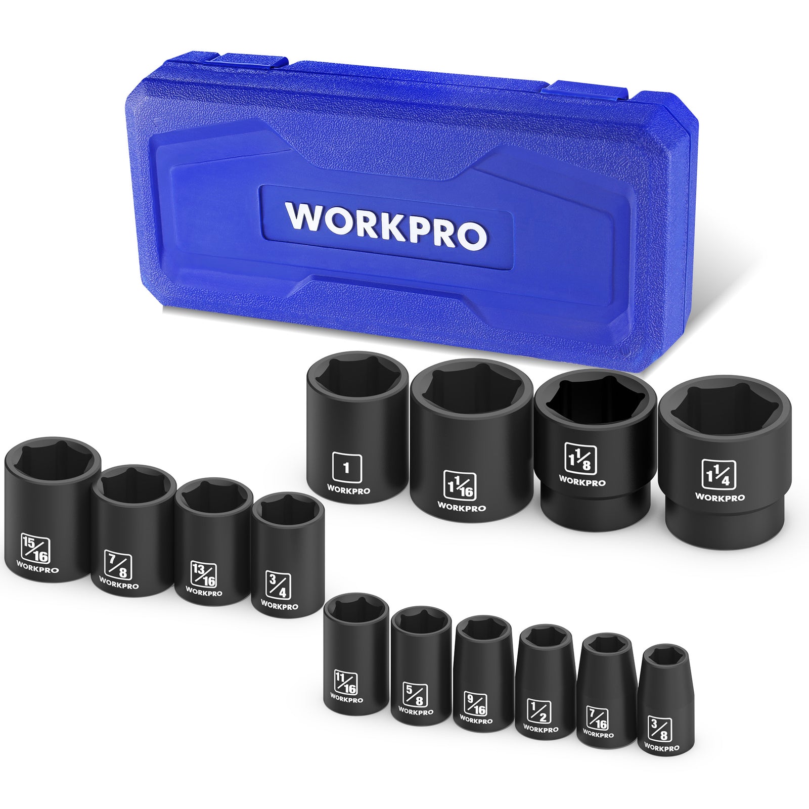 WORKPRO 1/2” Drive Shallow Impact Socket Set by WORKPRO