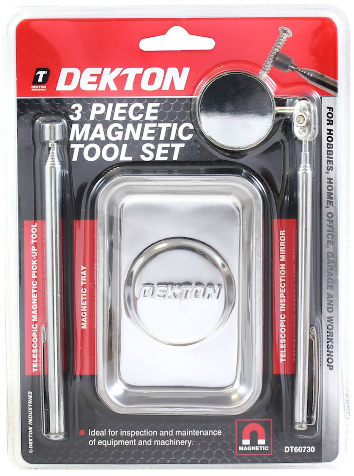 Dekton 3pc Kit Magnetic Steel Tray Set