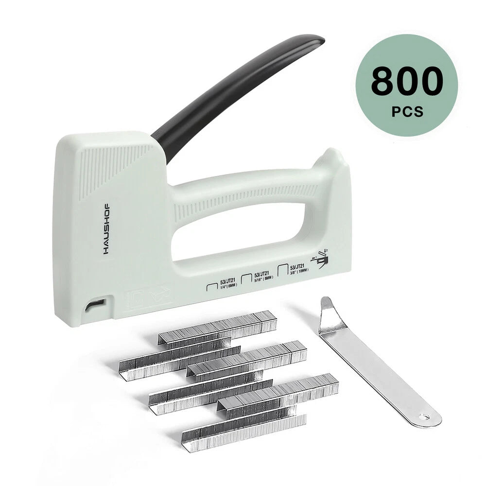 Haushof Light Duty Staple Gun Kit W/800 5/16" Staples Staple Remover