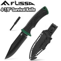 Flissa 4-7/8" Survival Knife Fixed Blade Knife With Sheath Whistle