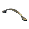 5 Pack Flare 3-3/4" Center Rustic Brass Kitchen Cabinet Pull Handle