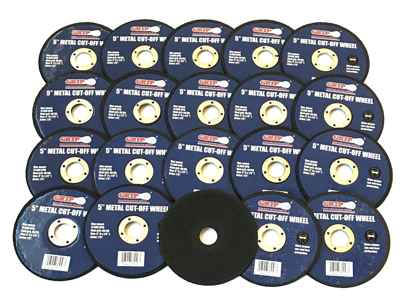 20 Grip 5" Inch Metal Cut Off Wheels Fits Bosch Milwaukee Hilti Angle