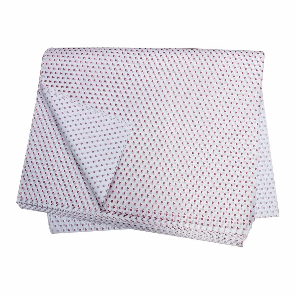 20 Inch X 30 Inch Red Heart Polka Dot Print Designer Wrapping Tissue