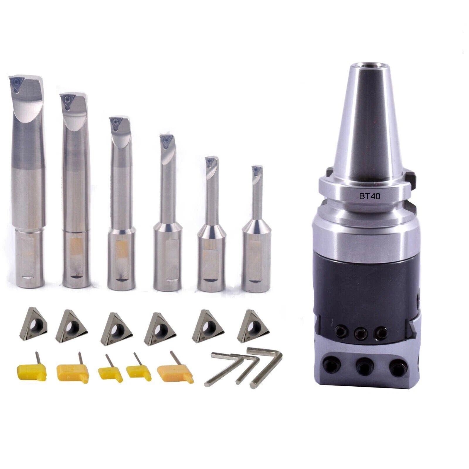 New Bt40 2inch Boring Head Set With 6 Indexable Boring Bar And 6