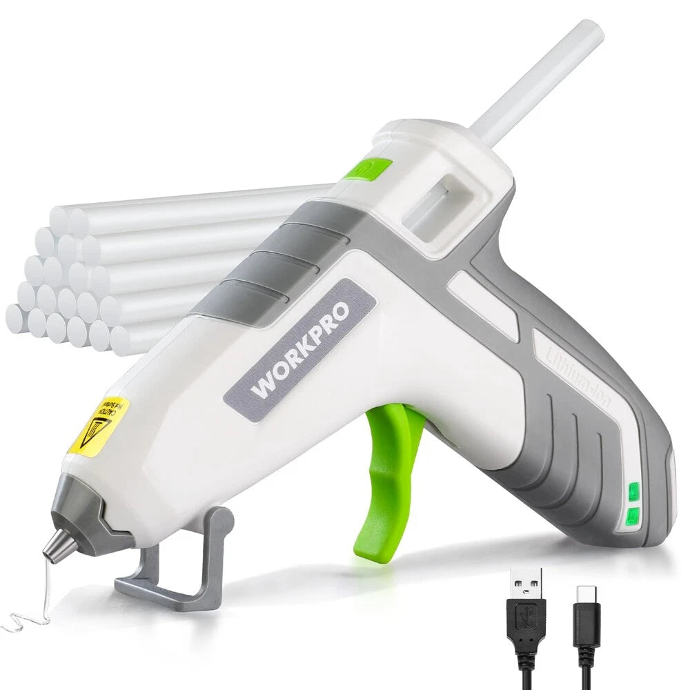 Workpro 3.6V Cordless Hot Glue Gun Less-drip Hot Glue Gun