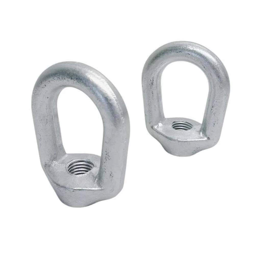 2-pack 7/8" Hot-dipped Galvanized Eye Nut 1"-8 Tap Thread, 9000 Lbs