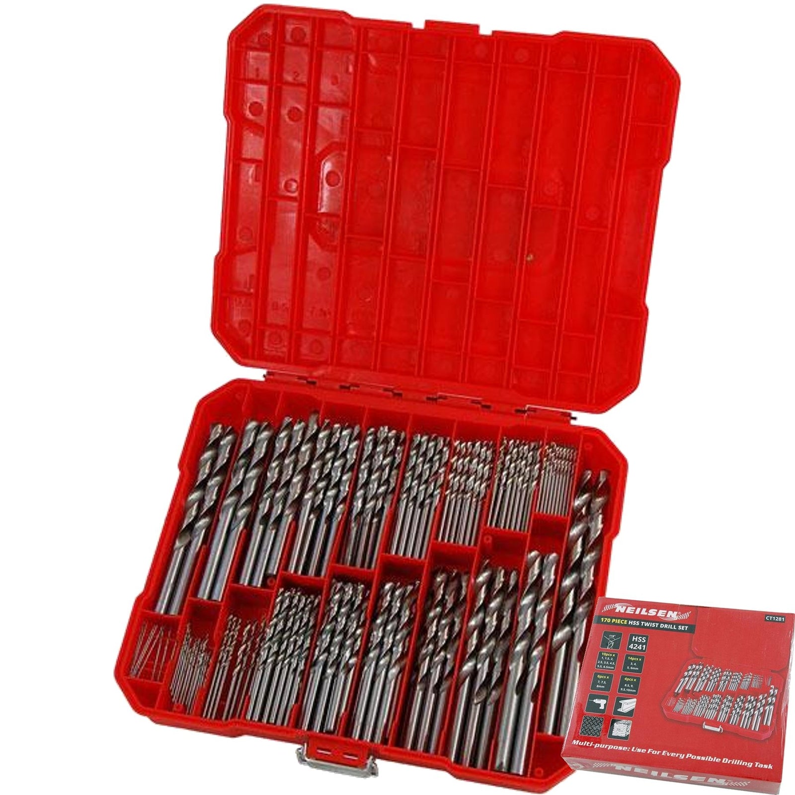 Neilsen Metal HSS 170pc Drill Bits Set