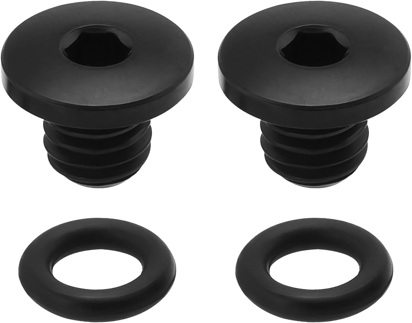 2 Sets TC4 Titanium Disc Brake Bleed Screws with O-Rings M5X8.5Mm