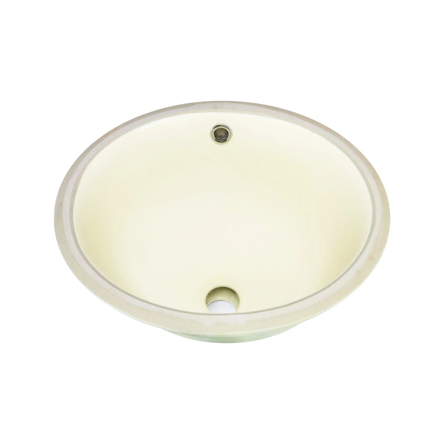 Oval Undermount Bathroom Vanity Sink 15-1/2" X 13-1/2" X 8" Ivory