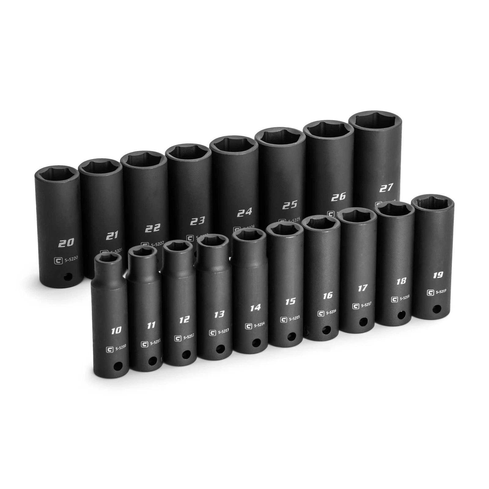 Capri Tools 1/2 In. Drive Deep Impact Socket Set, 10 To 27 Mm,