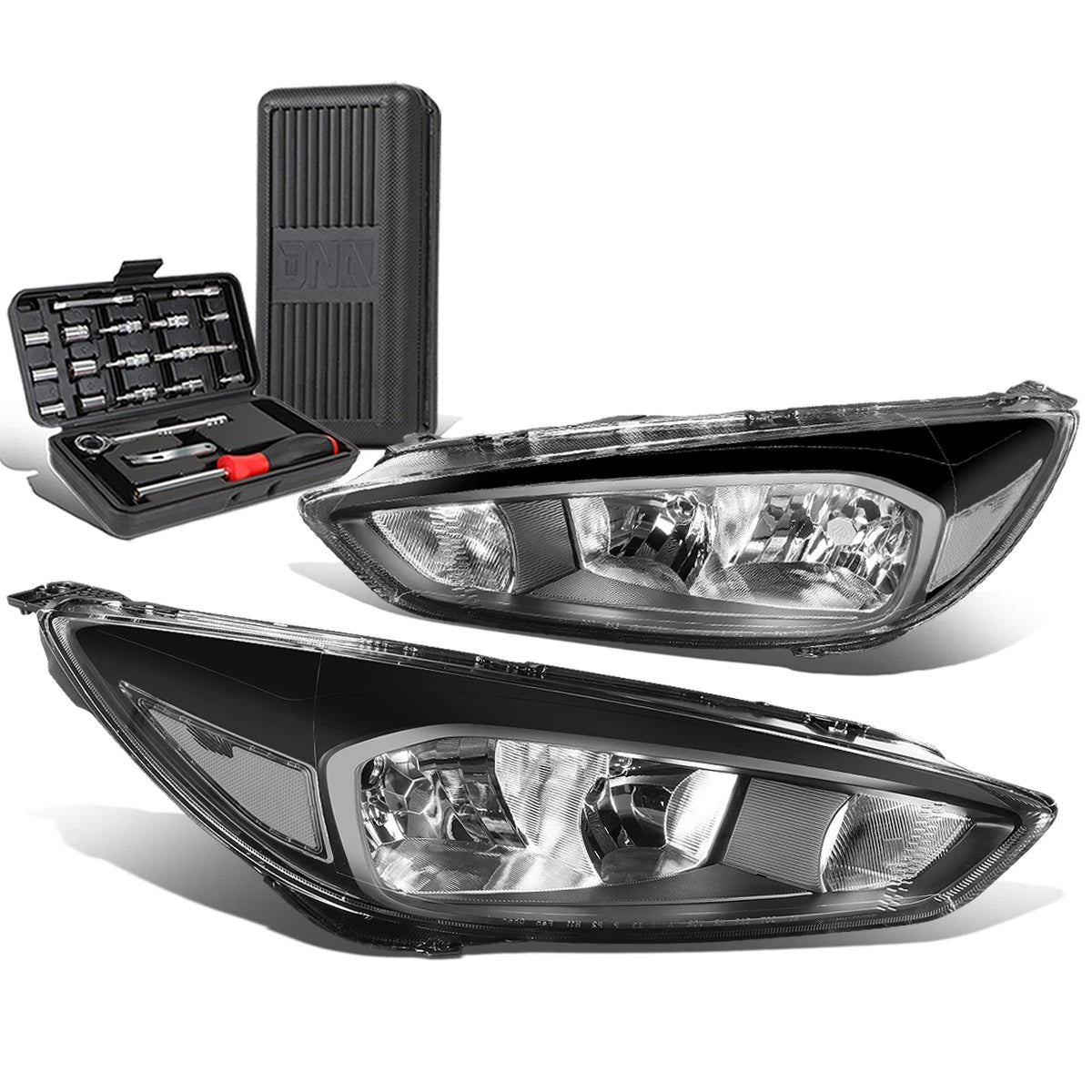For 2015-2018 Ford Focus Gen3 Pair Black/clear | Built Supply Co
