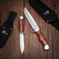 Mossy Oak Fixed Blade Bowie Knife Hunting Knife With Leather Handle,