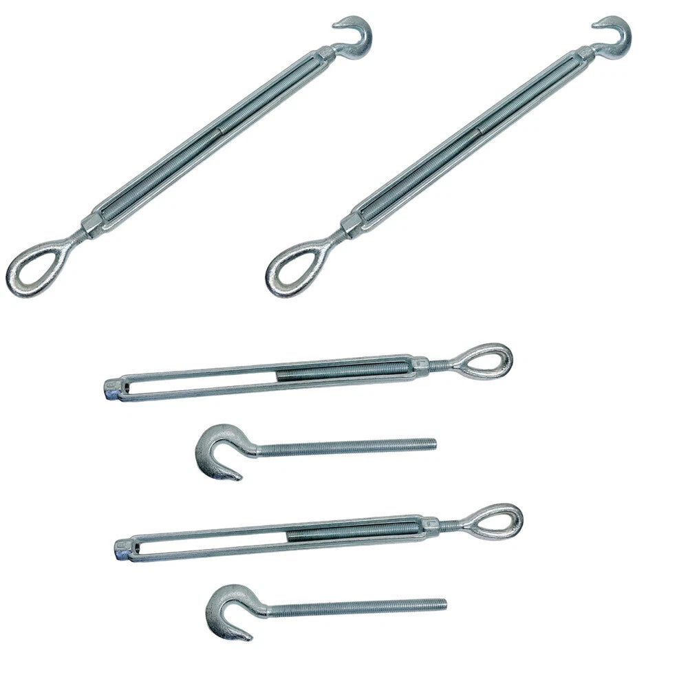 1/2" X 12" Turnbuckle Hook Eye Pulley Galvanized Drop Forge 1500 Lb