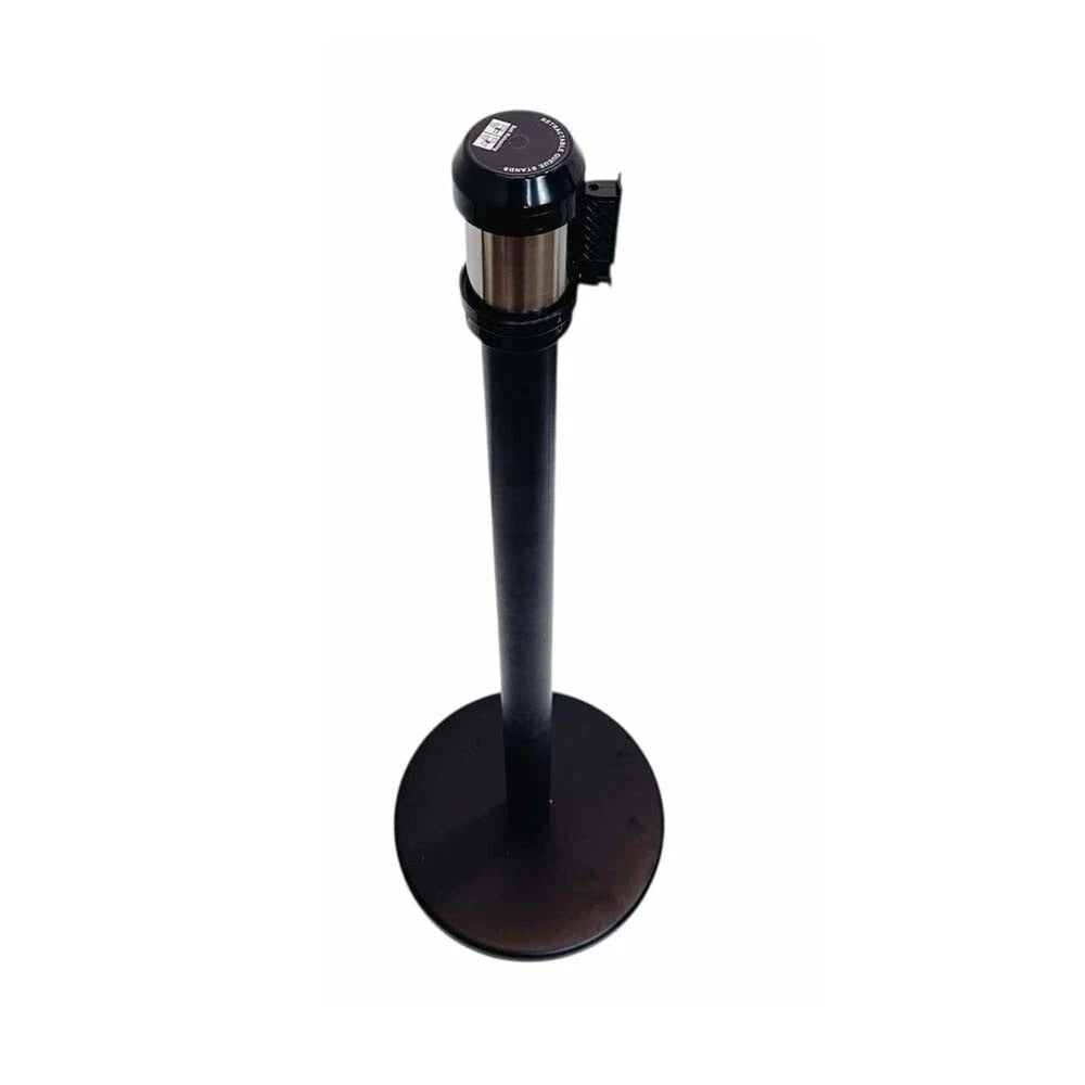 39" Tall Crowd Control Stanchion,75" Long Black Retractable Belt