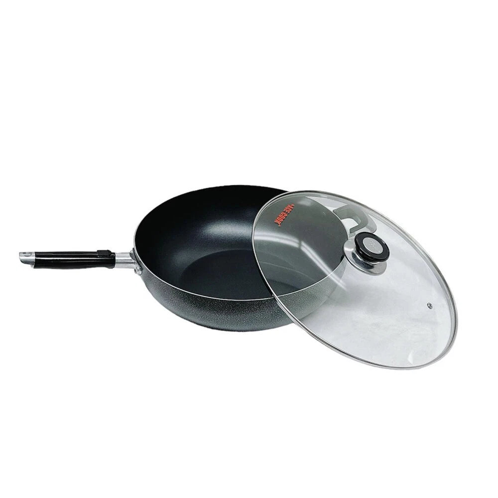 13.5" Nonstick Wok Pan With Lid, Dishwasher And Oven Safe Skillet,