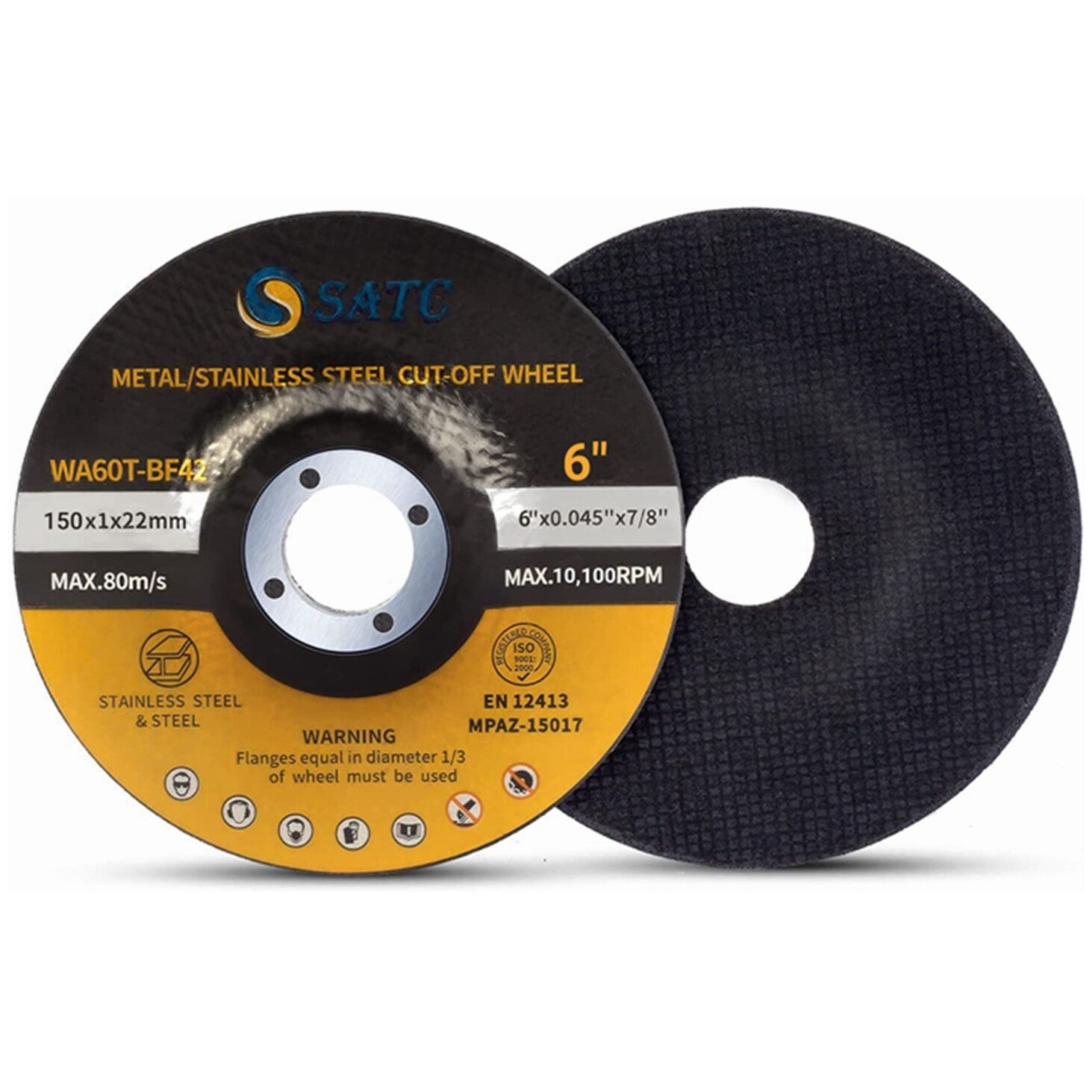 50 Pack 6" Depressed Center Cut Off Wheels Metal & Stainless Steel