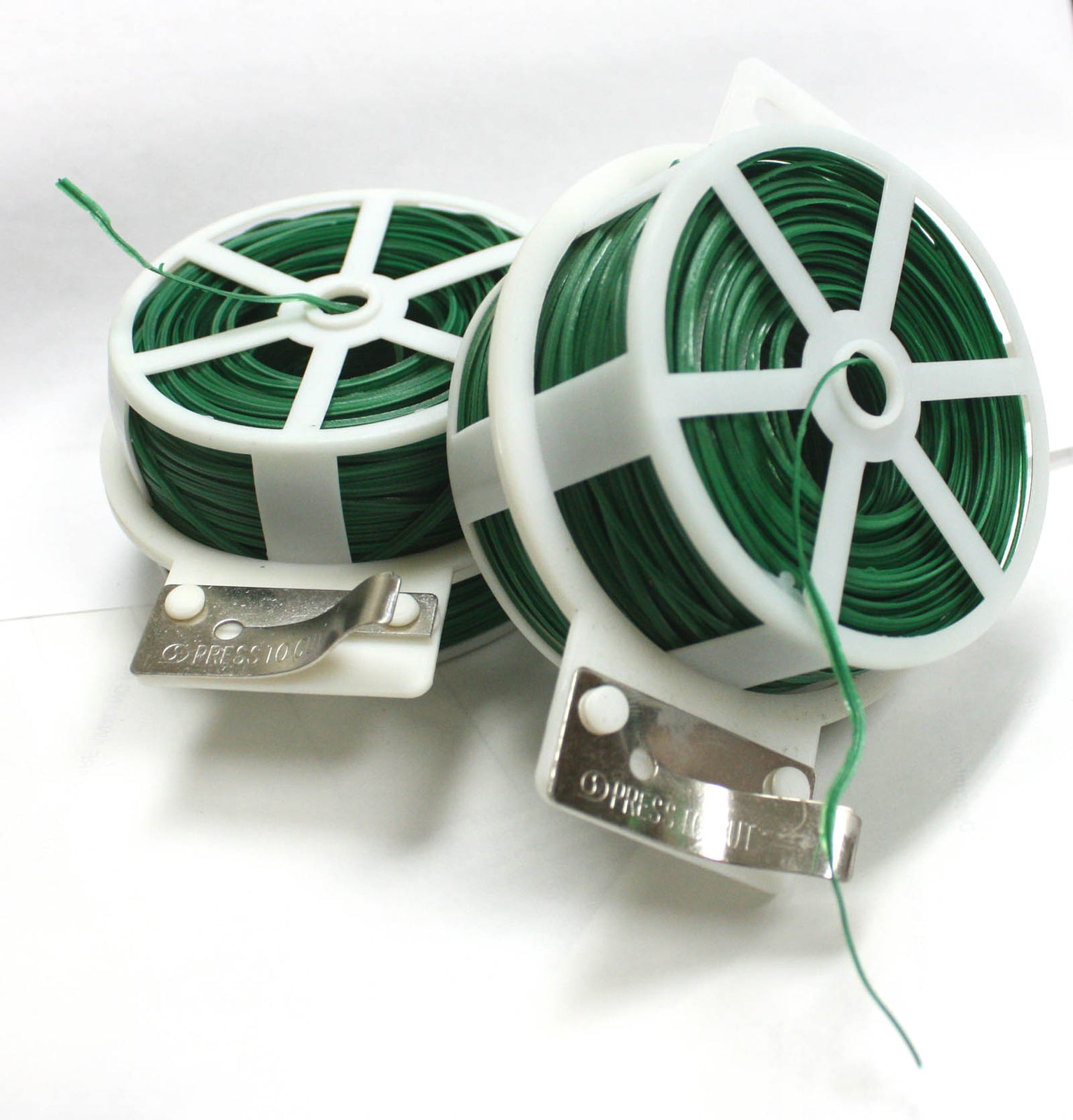Lot Two 328FT 100M Kitchen Bag Gardening Plant Twist Tie Wire Roll W/Wire Cutter
