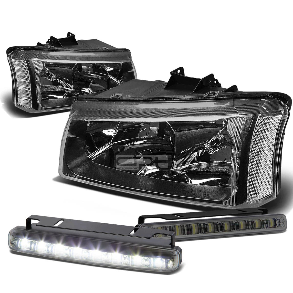 Black Crystal Lens Headlight+clea<wbr/>r Corner+LED | Built Supply Co