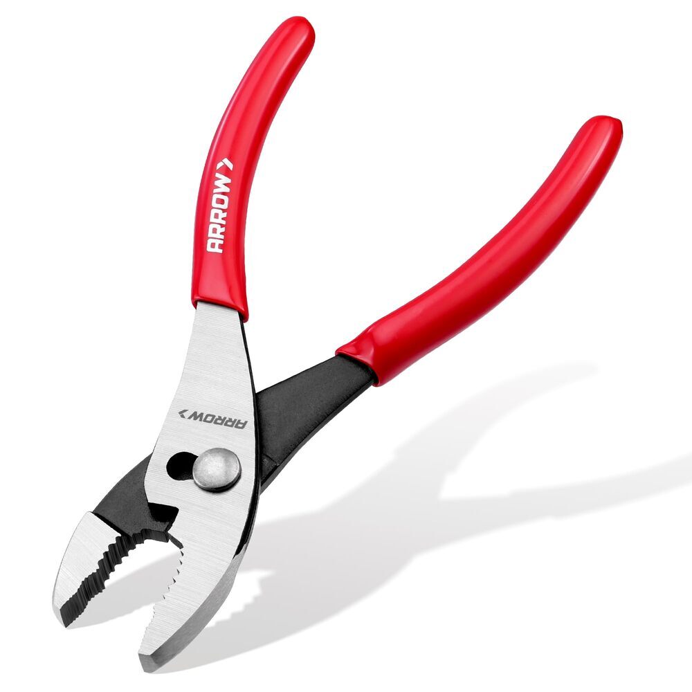 ARROW 8-inch Slip Joint Plier Carbon Steel Thick Dip-Grip Handle
