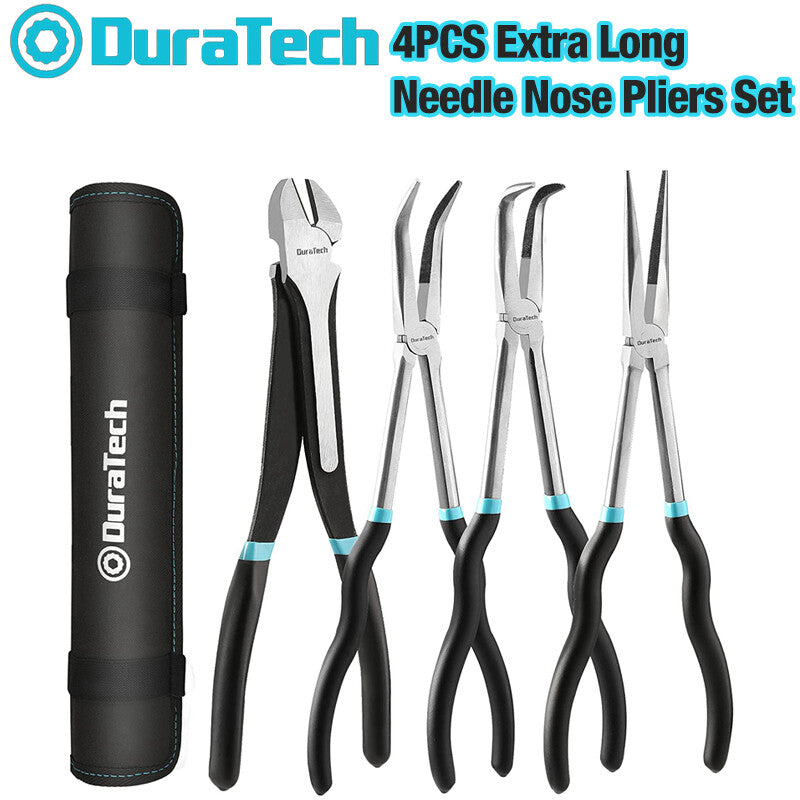 DURATECH 4-Piece Extra Long Needle Nose Pliers Set 11"