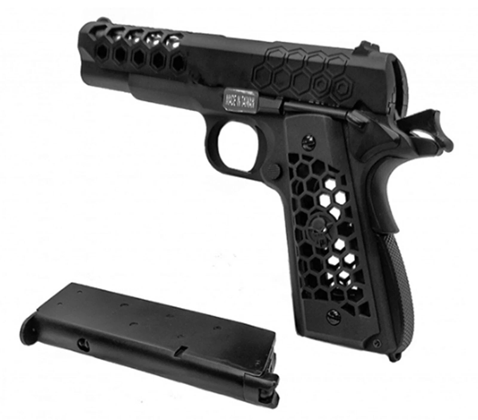 We Tech 1911 Metal Hex Cut Gen. 2 Gas Blowback Airsoft Pistol