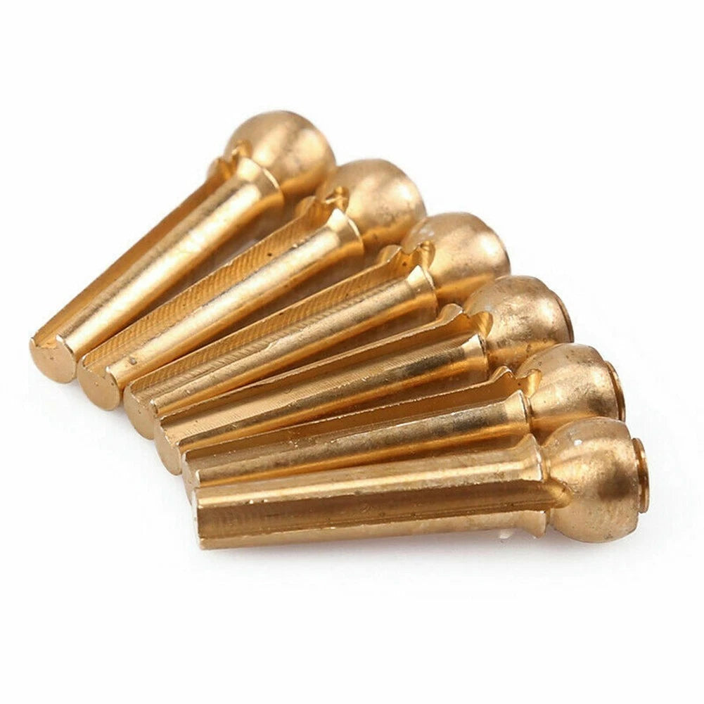 Acoustic Guitar Brass Bridge Fixed Pins Cone String Dot Solid String
