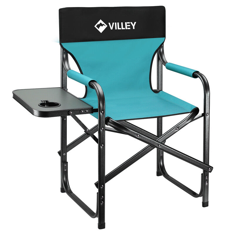 VILLEY Portable Folding Camping Chairs Heavy Duty Director Chair