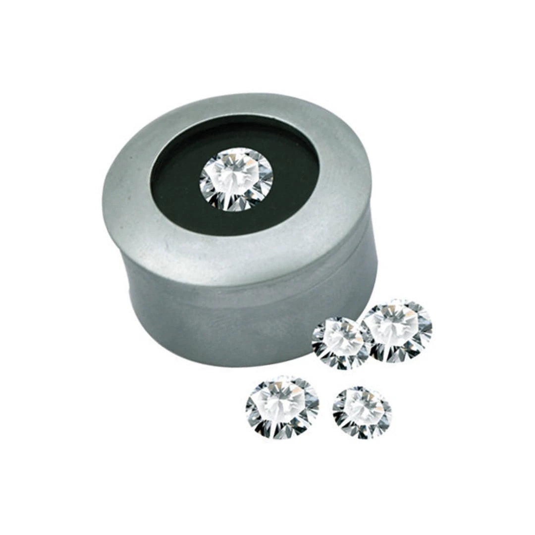 Brass Round Diamond Box | Luxury Jewelry & Gemstone Storage | Satin /
