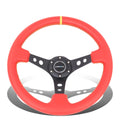 Nrg 35cm 3"deep Dish Spoke Red Leather Grip | Built Supply Co