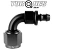 AN -8 (AN8) 90 Degree Push-On 8mm 5/16" Barb Hose Fitting in Black