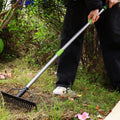 WORKPRO 65" Bow Rake 17 Tines Metal Head Rakes Heavy Duty Adjustable Handle Rake