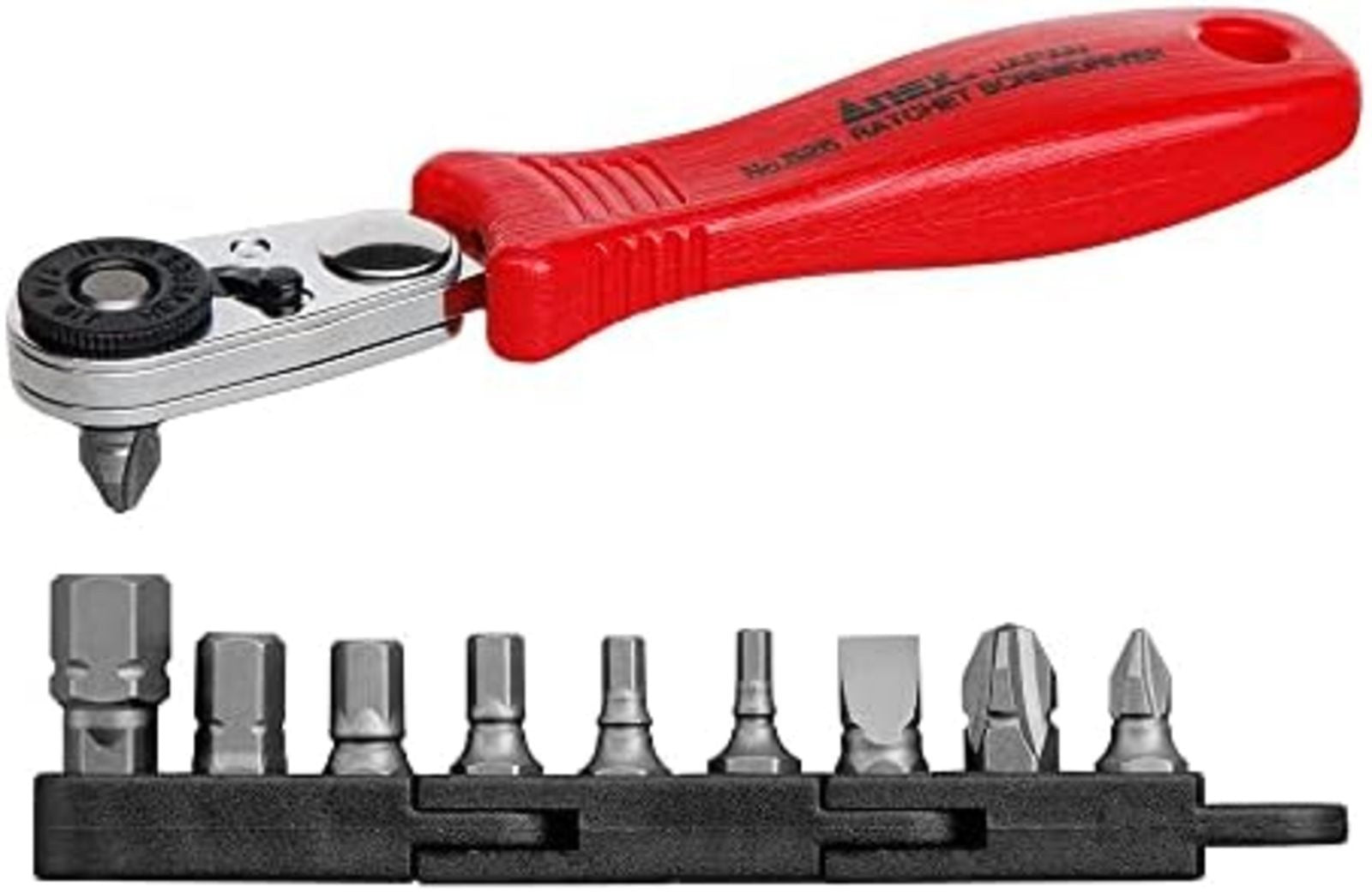 ANEX Ratchet Driver Compact Bit Set of 10