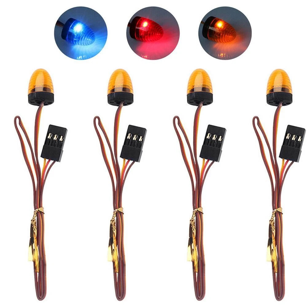 4pack Led Strobing Flashing Lights For Tamiya Tractor 1:14 Rc