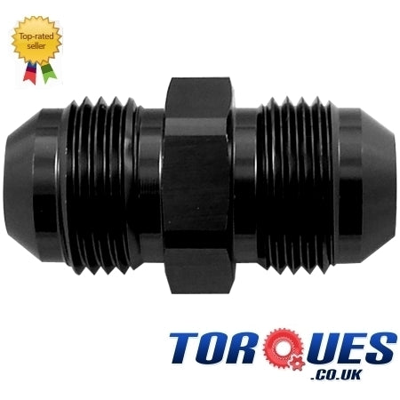 AN -3 (3AN AN 03) 3/8" UNF Straight Union Adapter Black