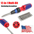 WORKPRO 12-in-1 Ratcheting Multi-Bit Screwdriver Set w/6PC D