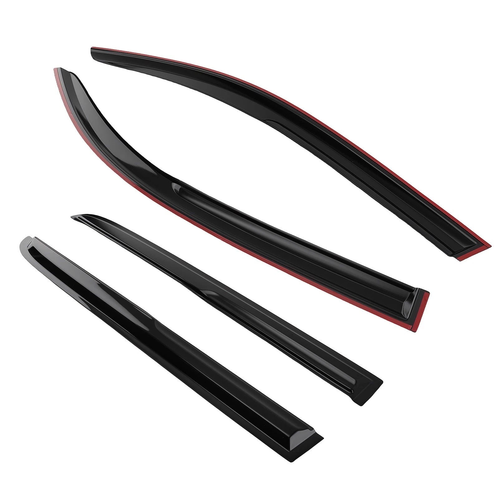 4PC Window Rain Guard Set for Toyota Tacoma Double Cab 05-15 Black Outside
