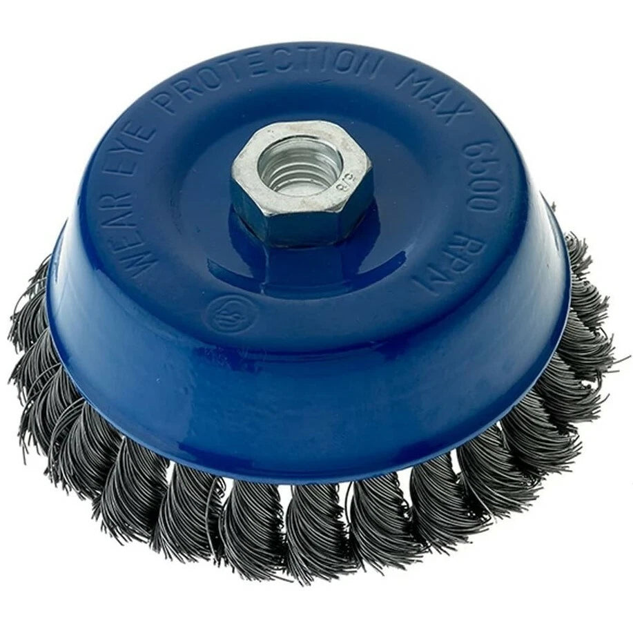 2 Pack - 5" x 5/8"-11 Carbon Steel Wire Knot Cup Brush for Angle Grinders