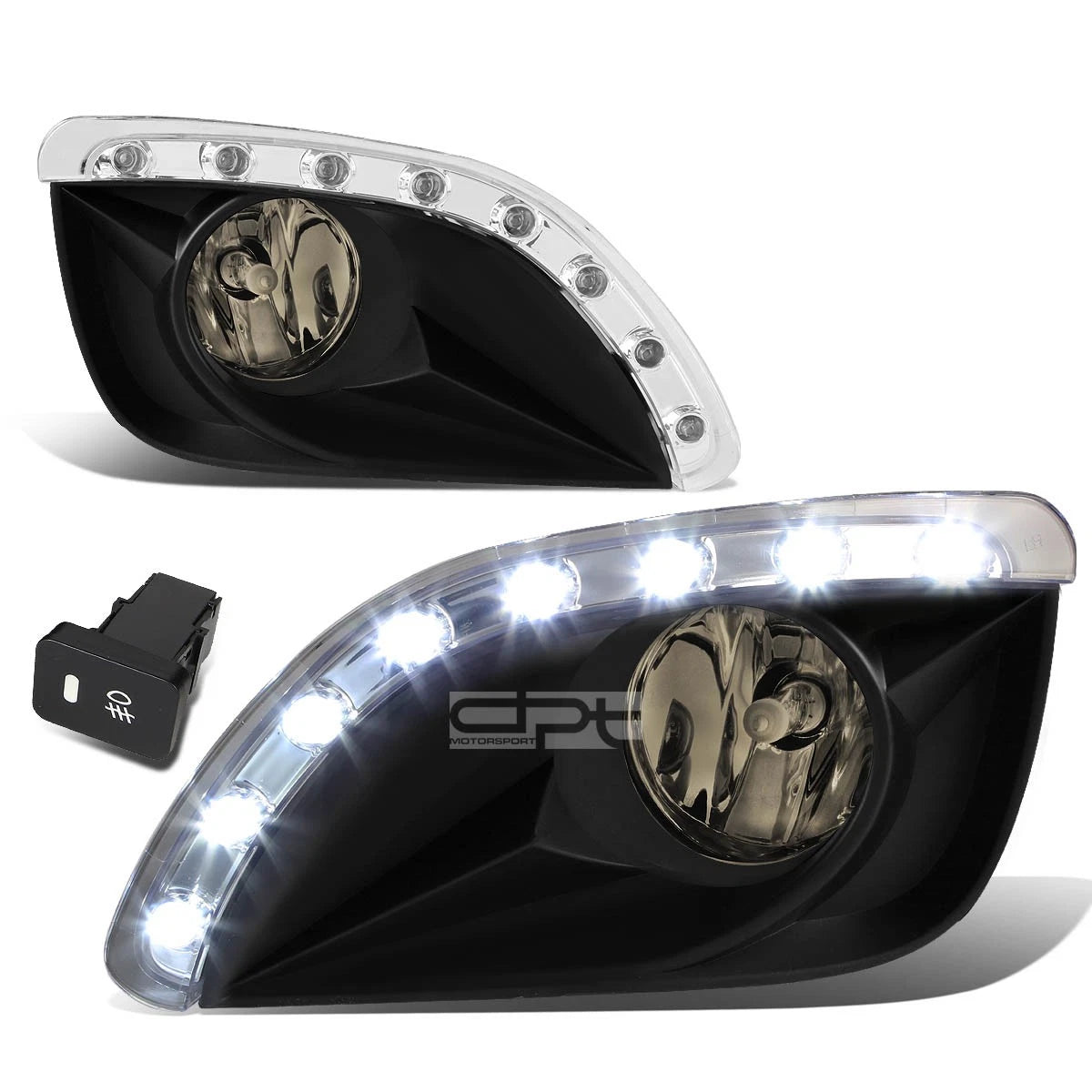 Fit 10-11 Toyota Camry Smoked Lens Oe Bumper Driving Fog Light+LED