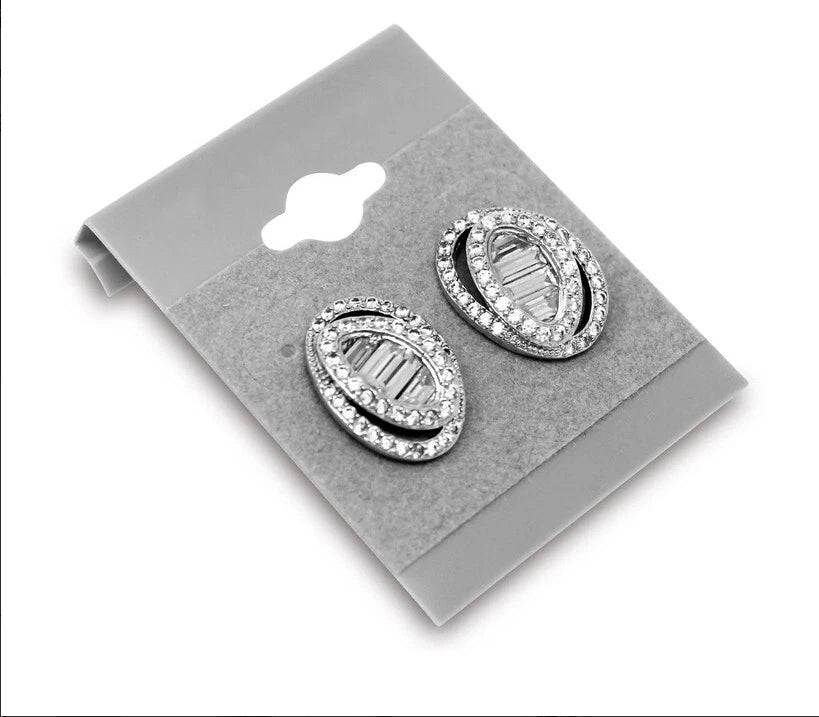 Grey Plastic Earring Card Hang Jewelry Display Plain Cards 2" X 2"