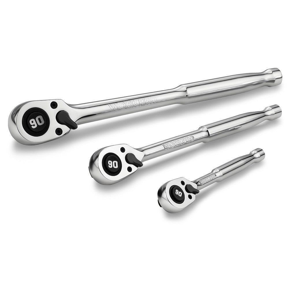 WORKPRO 3-Piece Low Profile Drive Ratchet 1/4" 3/8" 1/2" by WORKPRO
