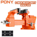Pony Bench Vise 5-in Heavy-duty Utility Combination Pipe Vise Swivel