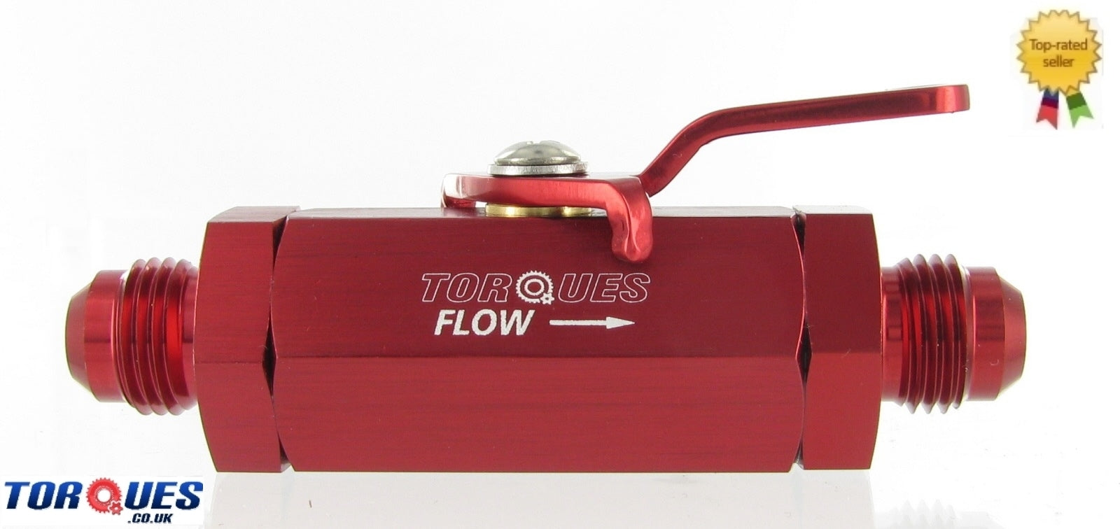 AN -6 (AN6 JIC -06) Red Anodised Billet Aluminium Inline Shut Off