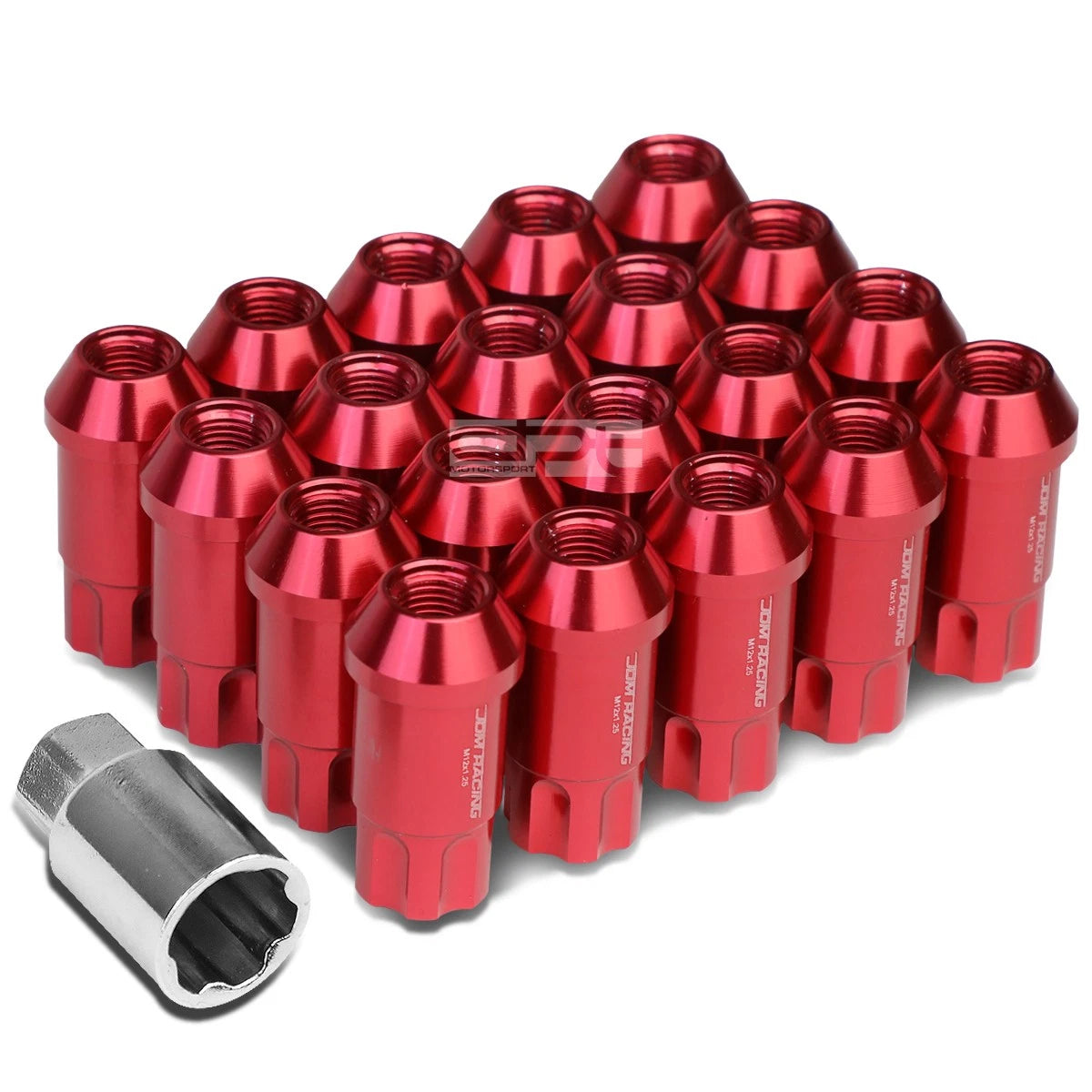 Open End M12x1.25 50mm Tall 25mm Od Red Aluminum | Built Supply Co