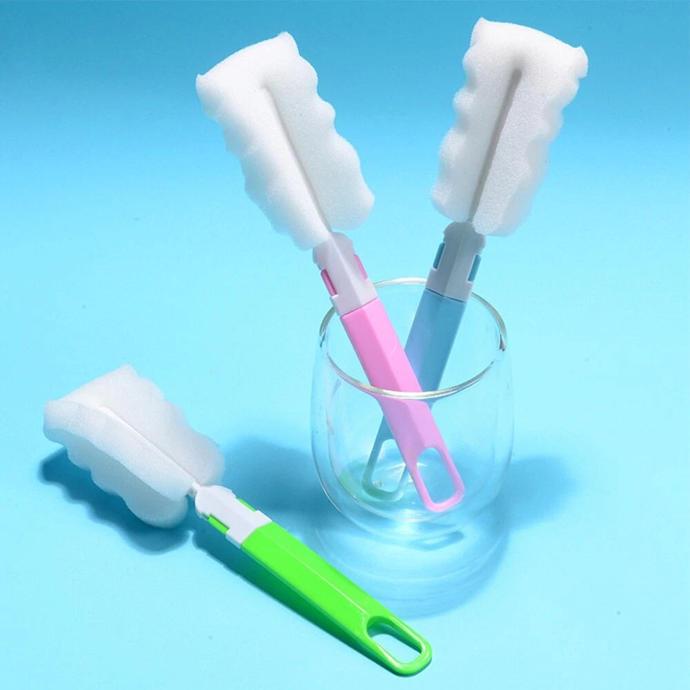 1*sponge Handle Brush Foam For Bottle Cup Glass Kitchen Car Baby