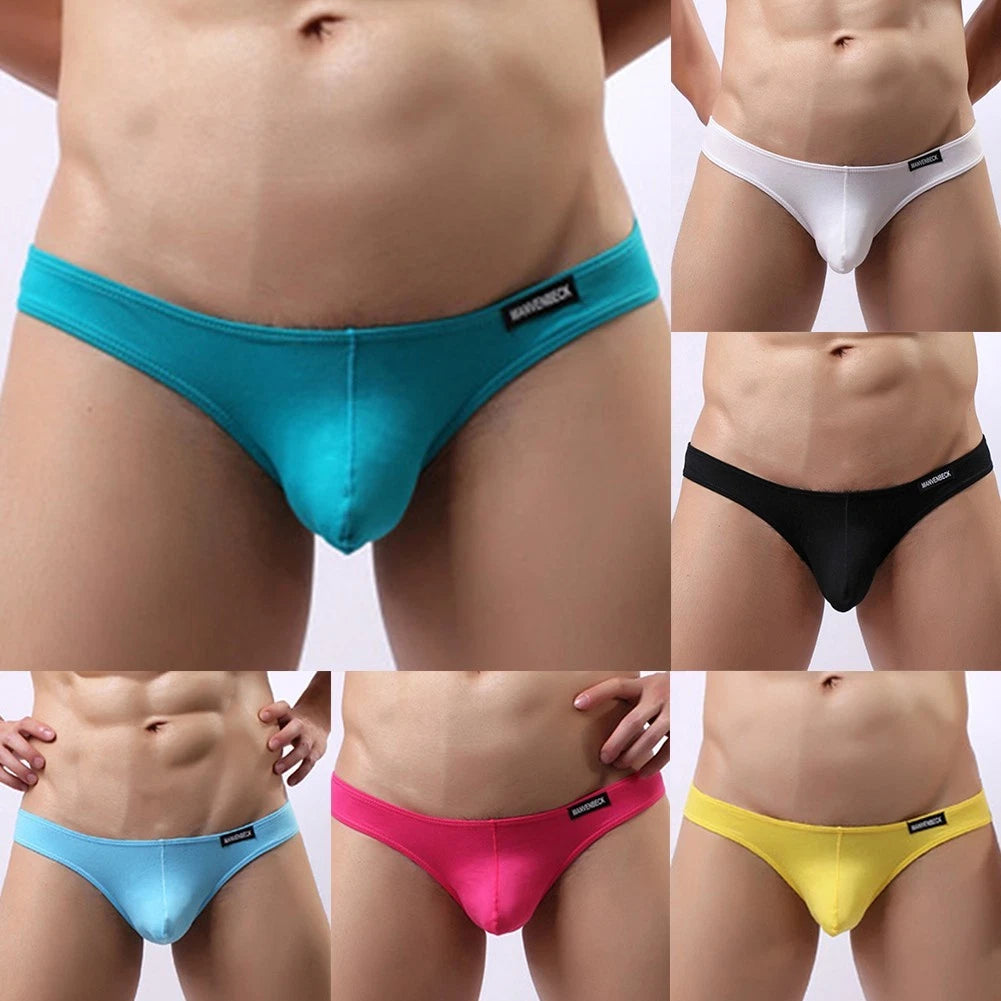 Low Rise Men Underwear Briefs Cotton Spandex Big Bulge Pouch